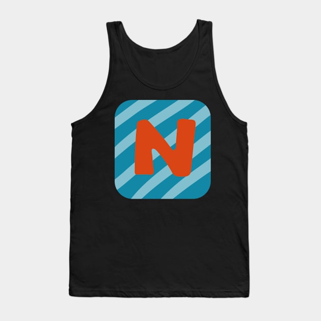 Letter  N - Colorful Square Alphabet Letters Tank Top by giftideas